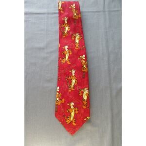 The Disney Store Winnie The Pooh Red Tigger Silk Necktie With Musical Instrument